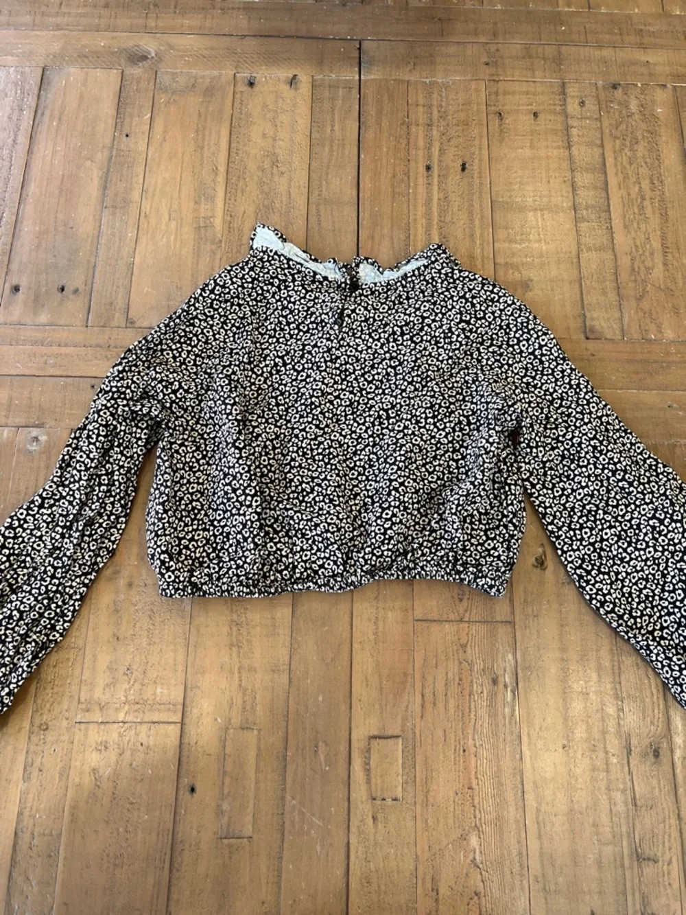 Zara black and tan spotted ruffed skirt and crop top matching set 7-8 years